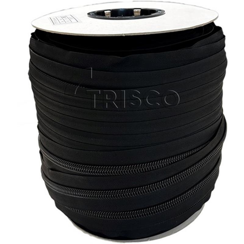 T zipper chain 10mm on roll black 580 water rep